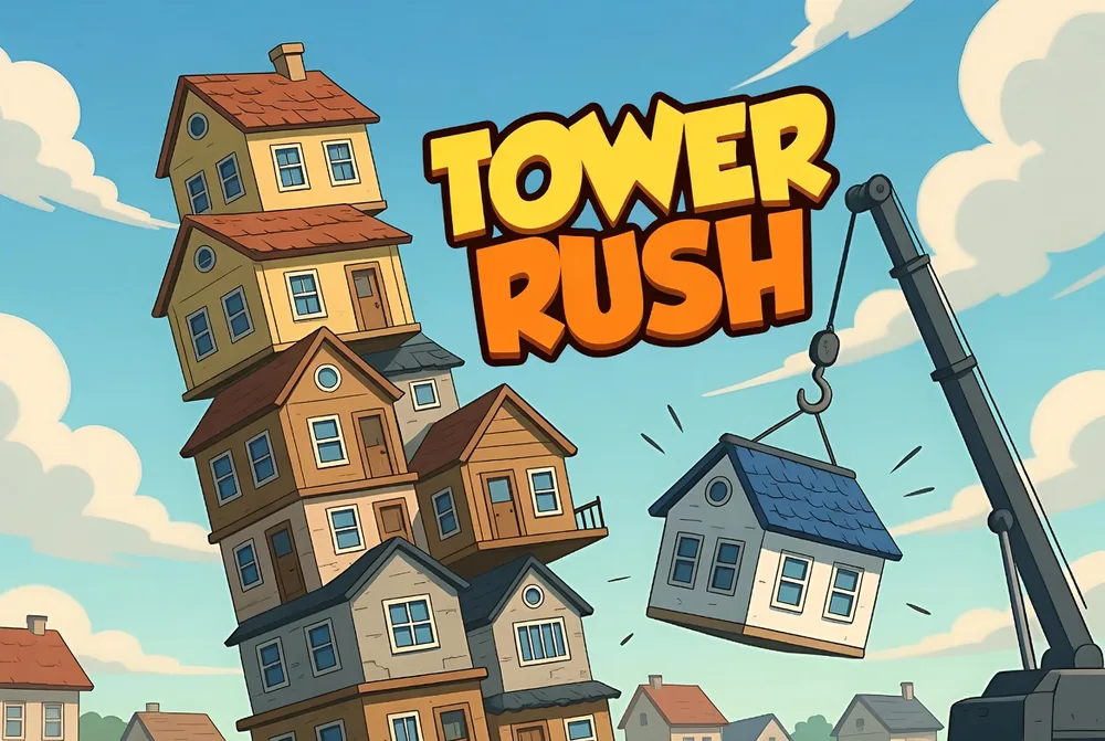 A wobbling Tower Rush tower about to collapse, illustrating the real or fake question